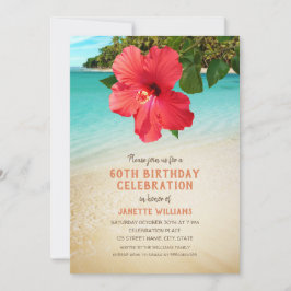 Tropical Beach Hawaiian Themen60. Geburtstagsparty Einladung
