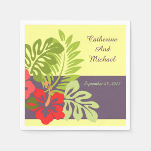 Tropical Beach Hibiskus Blume Wedding Serviette