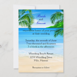 Tropical Beach Hochzeit Einladung