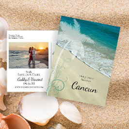 Tropical Beach Hochzeit in Urlaubsort Ankündigungspostkarte