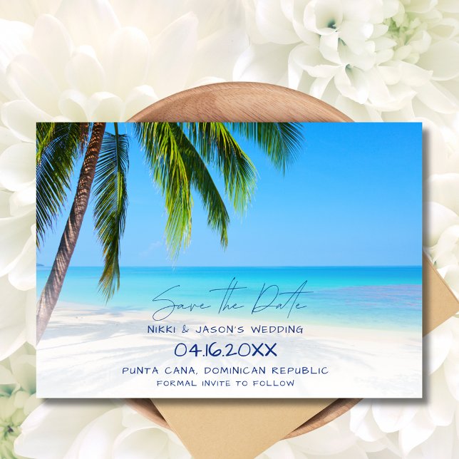 Tropical Beach Hochzeit in Urlaubsort Save the Dat Date (Tropical Beach Destination Wedding Save the Date)