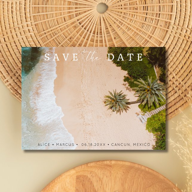Tropical Beach Hochzeit in Urlaubsort Save the Dat Date (Tropical Beach Destination Wedding Save the Date)