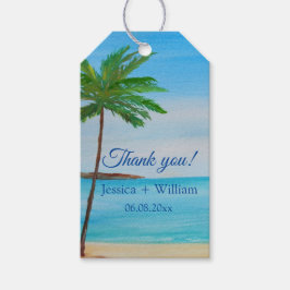 Tropical Beach Hochzeit in Urlaubsort Vielen Dank Geschenkanhänger