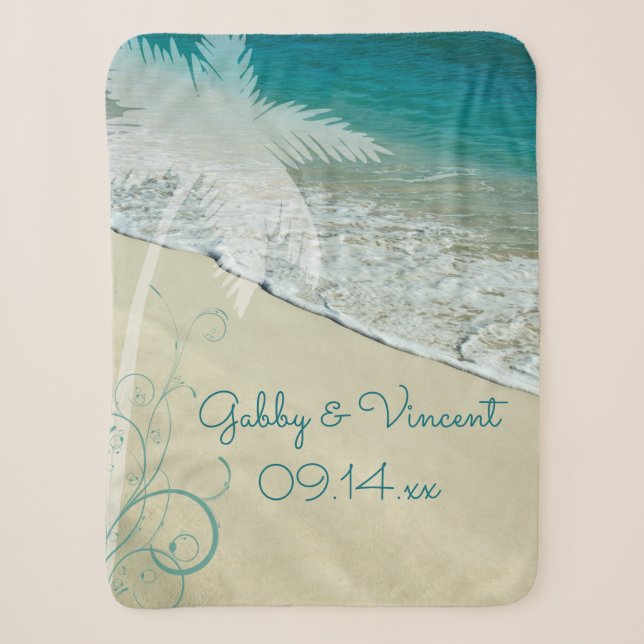 Tropical Beach Hochzeit Sherpadecke (Vorderseite)
