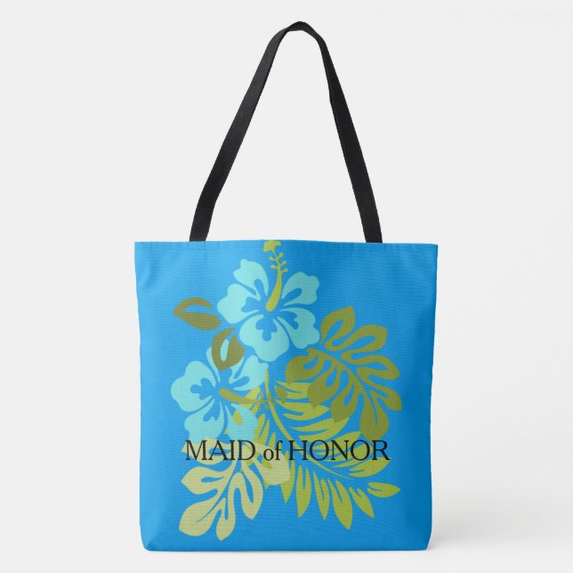 Tropical Beach Hochzeit Trauzeugin individuelle Na Tasche (Vorderseite)