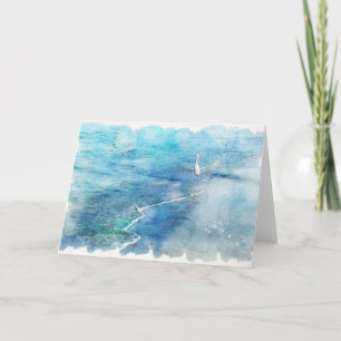 Tropical Beach in Teal Aqua Turquoise Blue Karte