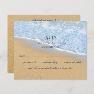 Tropical Beach Initials Sand Wedding RSVP
