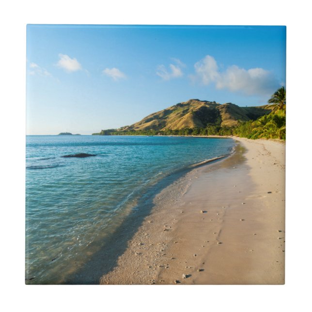 Tropical Beach Landschaft, Fidschi Fliese (Vorderseite)
