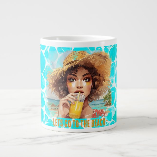 Tropical Beach, Lets Go to The Beach  Jumbo-Tasse (Vorderseite)