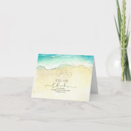 Tropical Beach Liebe Hearts Wedding Danke