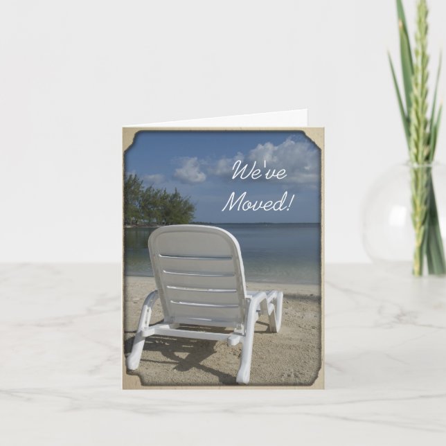 Tropical Beach Lounge Adresswechsel Ankündigung (Vorderseite)