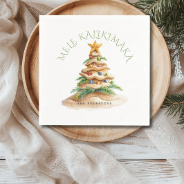 Tropical Beach Mele Kalikimaka Weihnachtsbaum Serviette