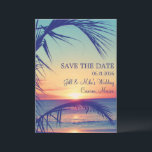Tropical Beach Mexico Wedding rettet das Datum Save The Date<br><div class="desc">Speichern Sie die Daten perfekt für Ihre mexikanische Hochzeit in Urlaubsort. Kann für jede Strandlage Ihrer Wahl verwendet werden, indem Sie den Text ändern. Verwenden Sie die Vorlage, um Ihre Daten auf der Vorder- und Rückseite der Karte hinzuzufügen. Mailen Sie an Familie und Freunde, die sie gefragt haben, um Ihr...</div>