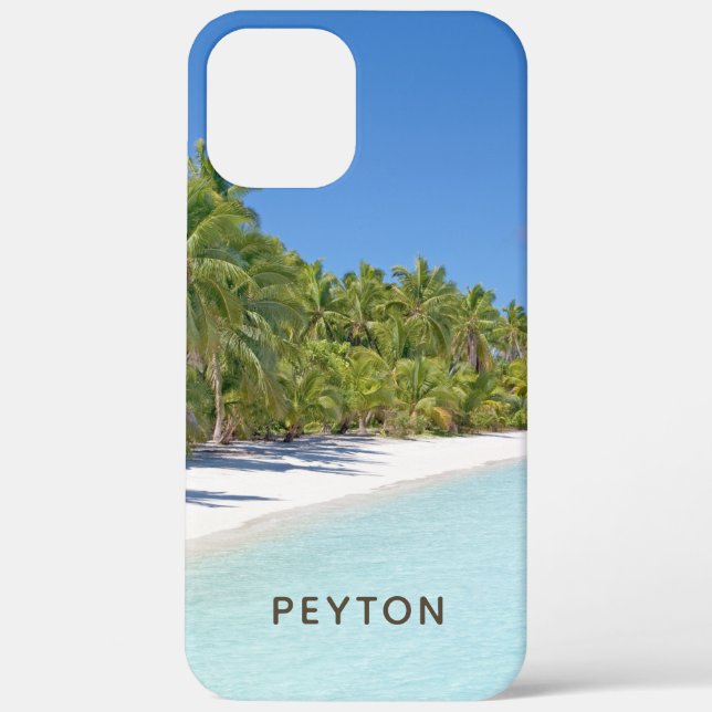 Tropical Beach mit Palms Mit Monogramm Case Mate i (Rückseite)