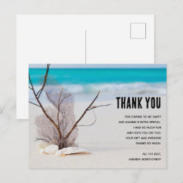 Tropical Beach mit White Seashells Vielen Dank Postkarte