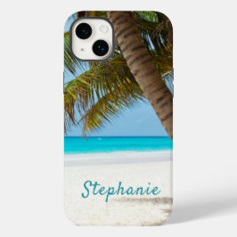 Tropical Beach Monogram Palm Tree Türkis Cool Case-Mate iPhone 14 Plus Hülle