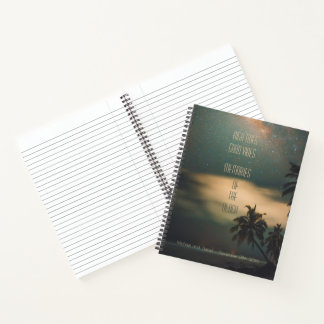 Tropical Beach Moonlight Erinnerungen Zitat und Na Notizbuch