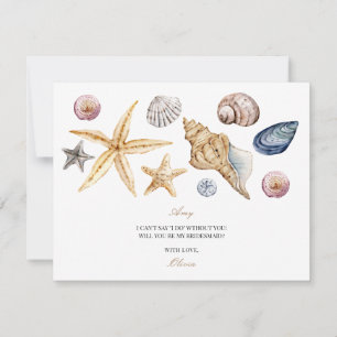 Tropical Beach Muschel Bridesmaid Vorschlag Card Save The Date