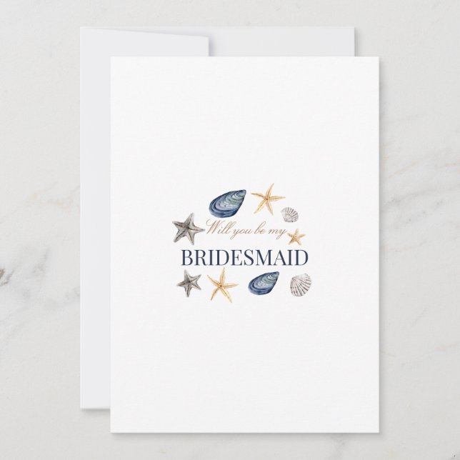 Tropical Beach Muschel Bridesmaid Vorschlag Card Save The Date (Vorderseite)