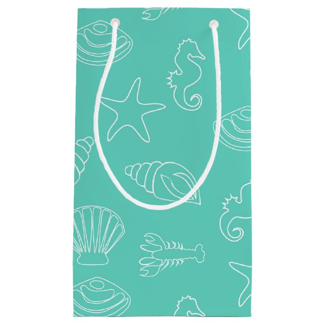 Tropical Beach Muschel Gefallen Geschenktasche Kleine Geschenktüte (Vorderseite)