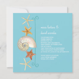 Tropical Beach Muscheln Starfish Nautilus Summer Einladung