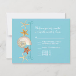 Tropical Beach Muscheln Starfish Nautilus Summer RSVP Karte