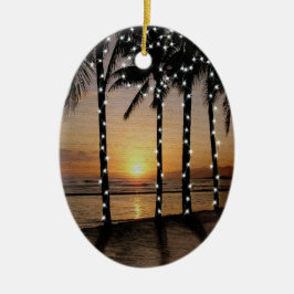 Tropical Beach Night Lights Ornament