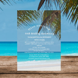 Tropical Beach Ocean 50. Hochzeitstag Einladung