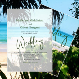 Tropical Beach Ocean Blue Hochzeit in Urlaubsort Einladung