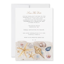 Tropical Beach Ocean Muschel Save the Date Karte