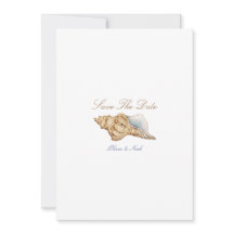 Tropical Beach Ocean Muschel Save the Date Karte