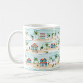 Tropical Beach Ocean Palm Tree Kaffeetasse