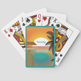Tropical Beach Ocean Pipe Sonnenuntergang Personal Spielkarten