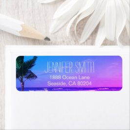 Tropical Beach Ocean Return Address Label