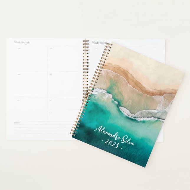 Tropical Beach Ocean Wasserfarbe Beach House Planer (Anzeige)