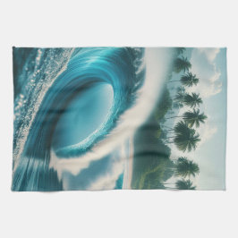 Tropical Beach Ocean Wave Crescendo Geschirrtuch
