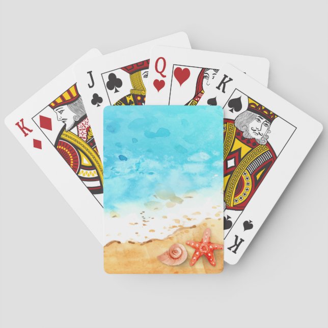 Tropical Beach Ocean Waves Fahrrad spielen Karten Spielkarten (Rückseite)