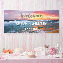 Tropical Beach Ocean Waves Sunset Elegante Hochzei