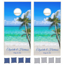 Tropical Beach Palm Bäume Ozean Szene Hochzeit