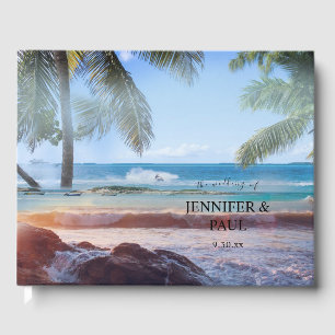 Tropical Beach Palm Hochzeit in Urlaubsort Gästebuch