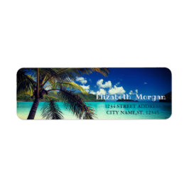 Tropical Beach Palm Label