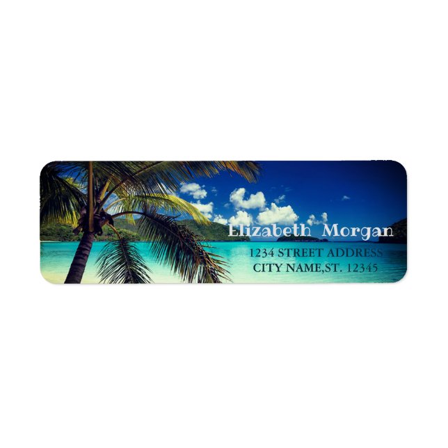 Tropical Beach Palm Label (Vorne)