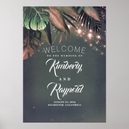 Tropical Beach Palm Leaf Begrüßungszeichen Poster