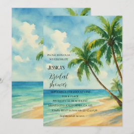 Tropical Beach Palm Tree Destination Brautparty Einladung