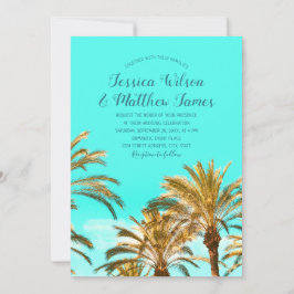 Tropical Beach Palm Tree Ocean Hochzeit in Urlaubs Einladung