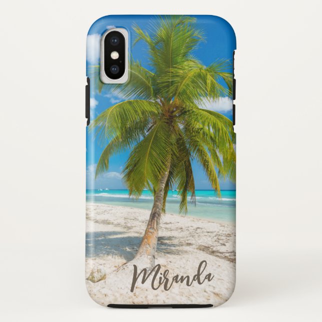 Tropical Beach Palm Tree Personalized Case-Mate iPhone Hülle (Rückseite)