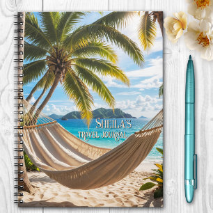 Tropical Beach Palm Tree Travel Journal Notizblock