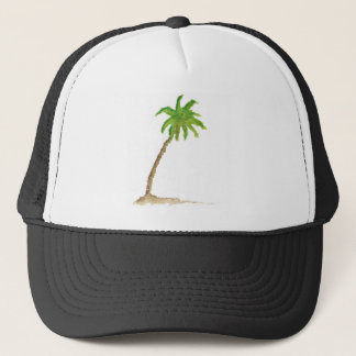 Tropical Beach Palm Tree Wasserfarbe Truckerkappe