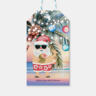 Tropical Beach Palm Tree Weihnachten Geschenkanhänger
