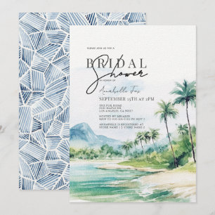 Tropical Beach Palm Trees Brautparty Einladung
